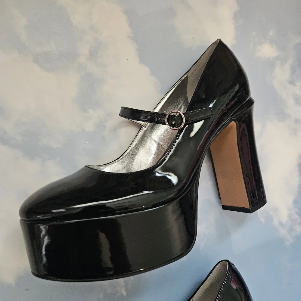 Mix No. 6 Black Platform Mary Jane Shoes